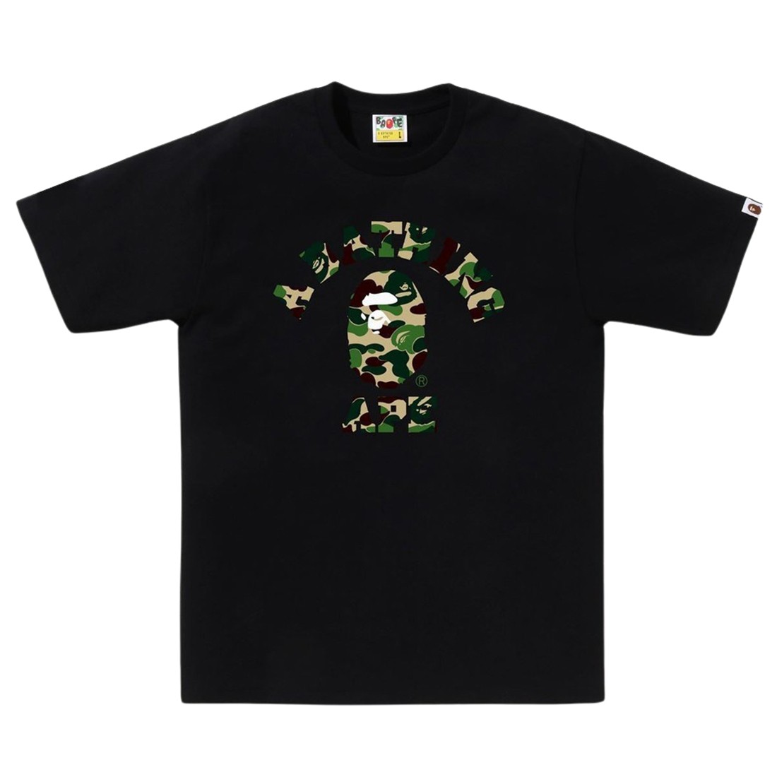 A Bathing Ape Men ABC Camo College Tee (black / green)