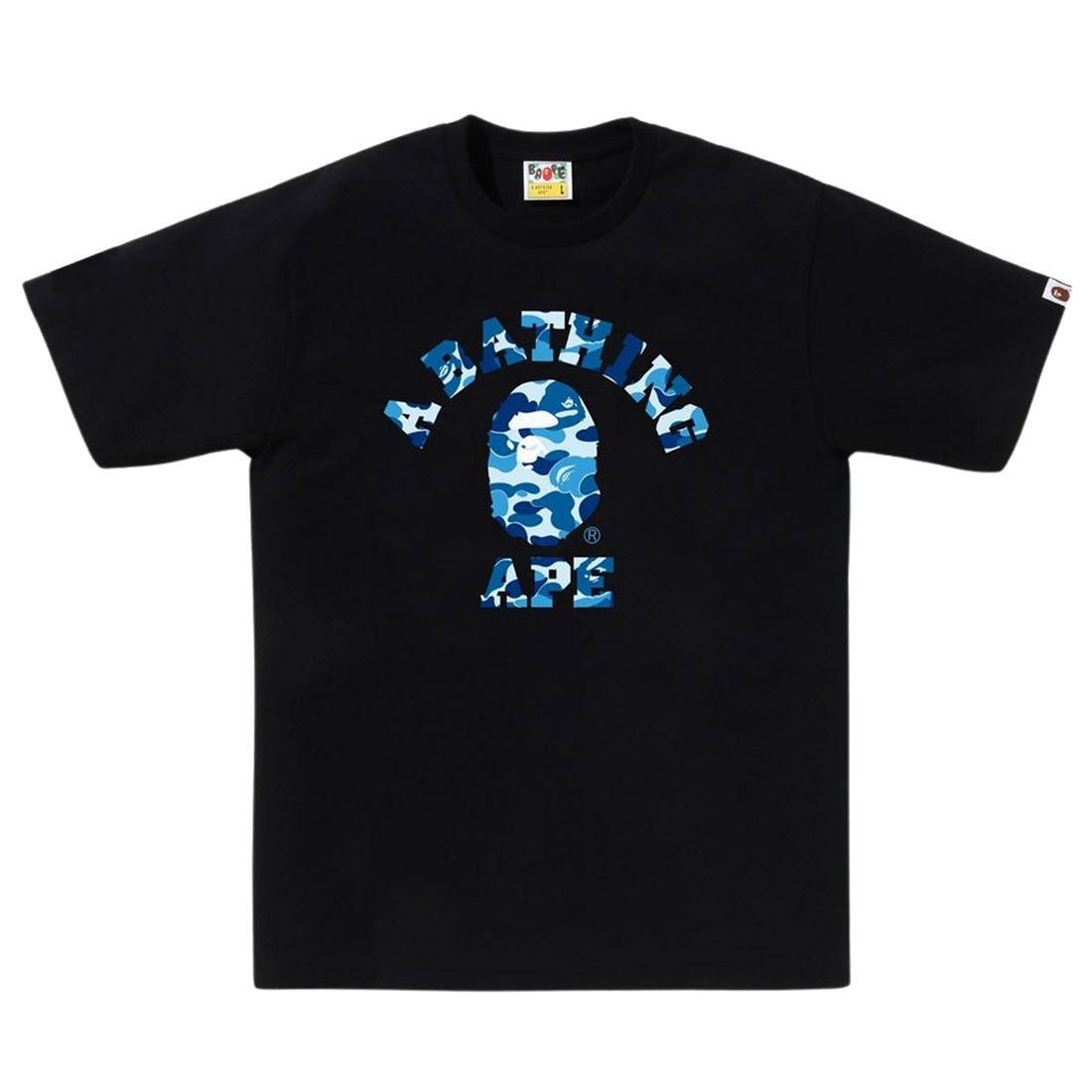A Bathing Ape Men ABC Camo College Tee (black / blue)