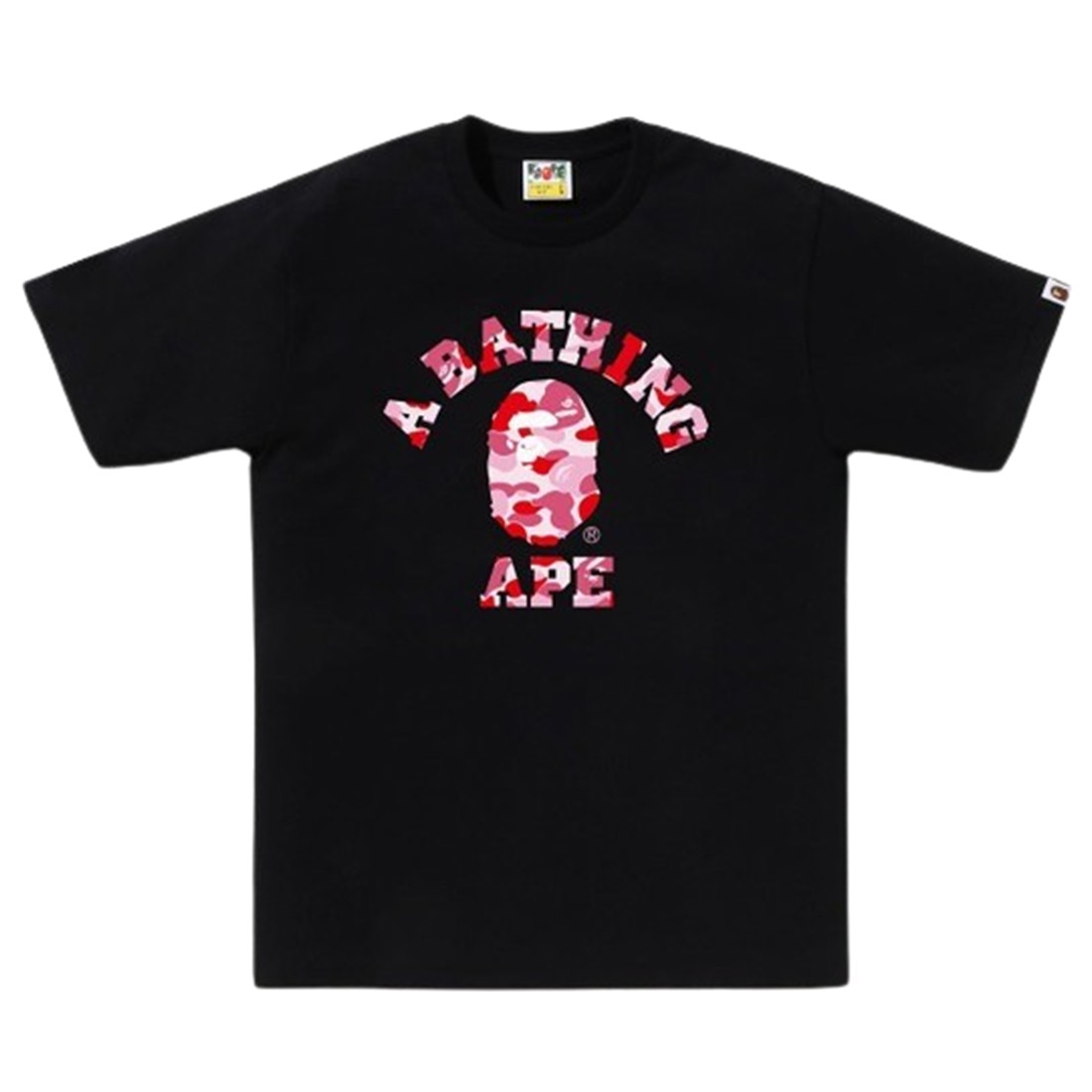 A Bathing Ape Men ABC Camo College Tee (black / pink)
