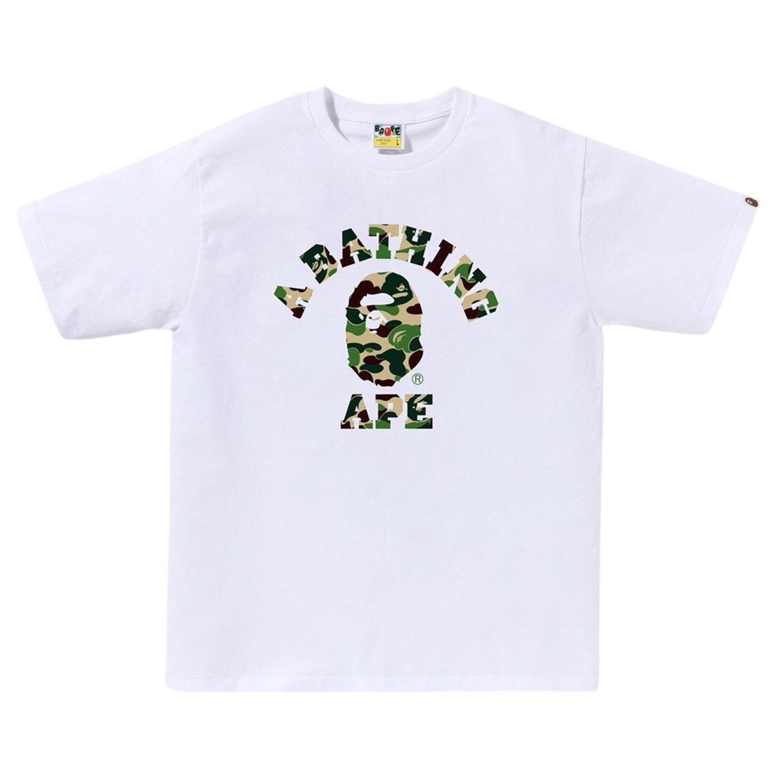 A Bathing Ape Men ABC Camo College Tee (white / green)