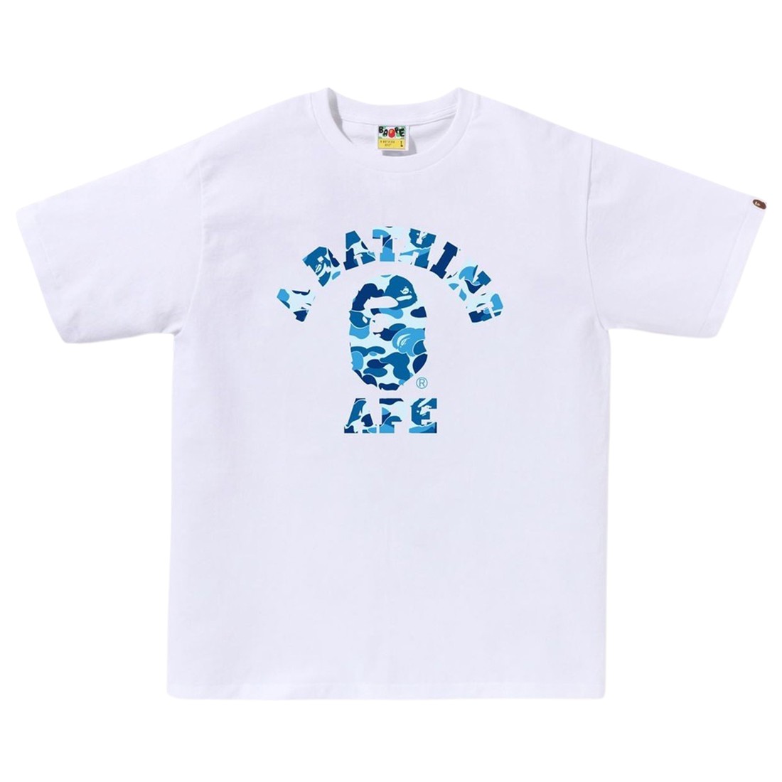 A Bathing Ape Men ABC Camo College Tee (white / blue)