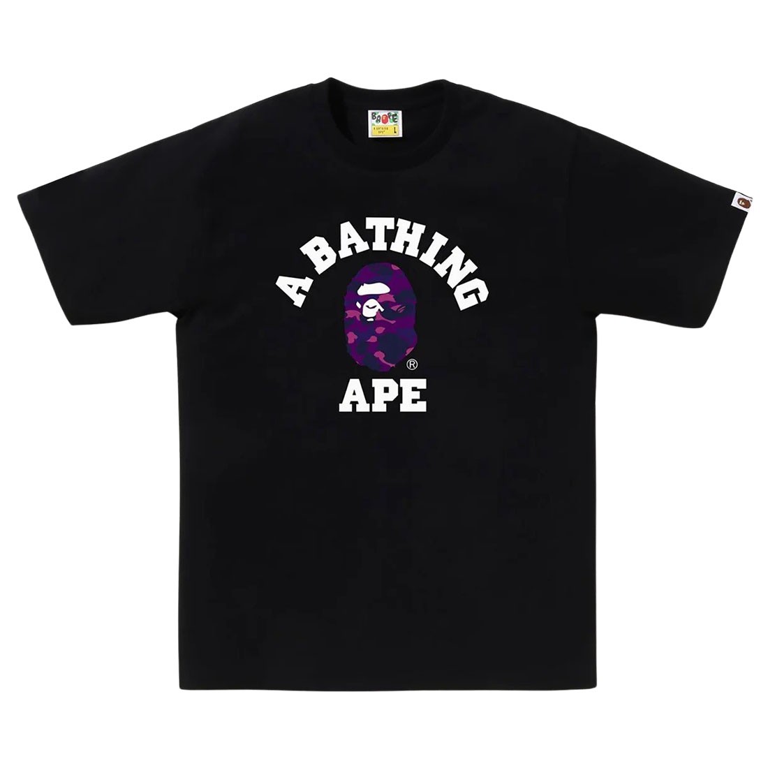 A Bathing Ape Men Color Camo College Tee (black / purple)