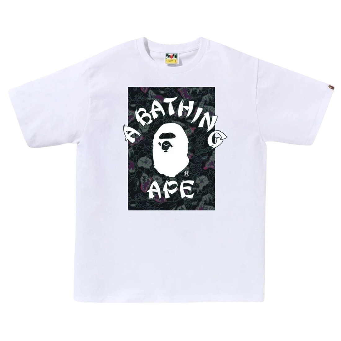 A Bathing Ape Men Japanese Tattoo Camo On College Tee (white / black)