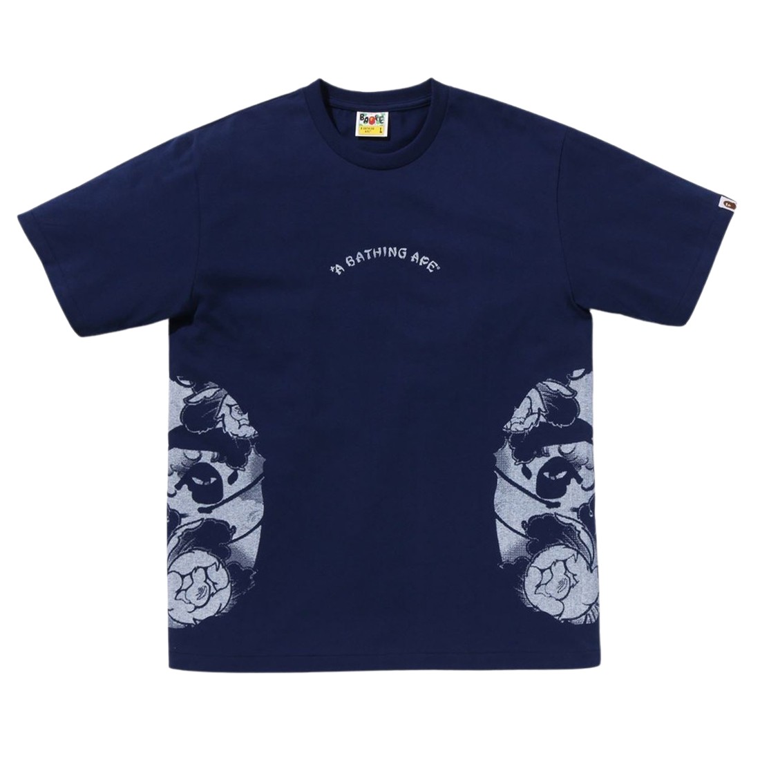 A Bathing Ape Men Japanese Tattoo Side Big Ape Head Tee (navy)
