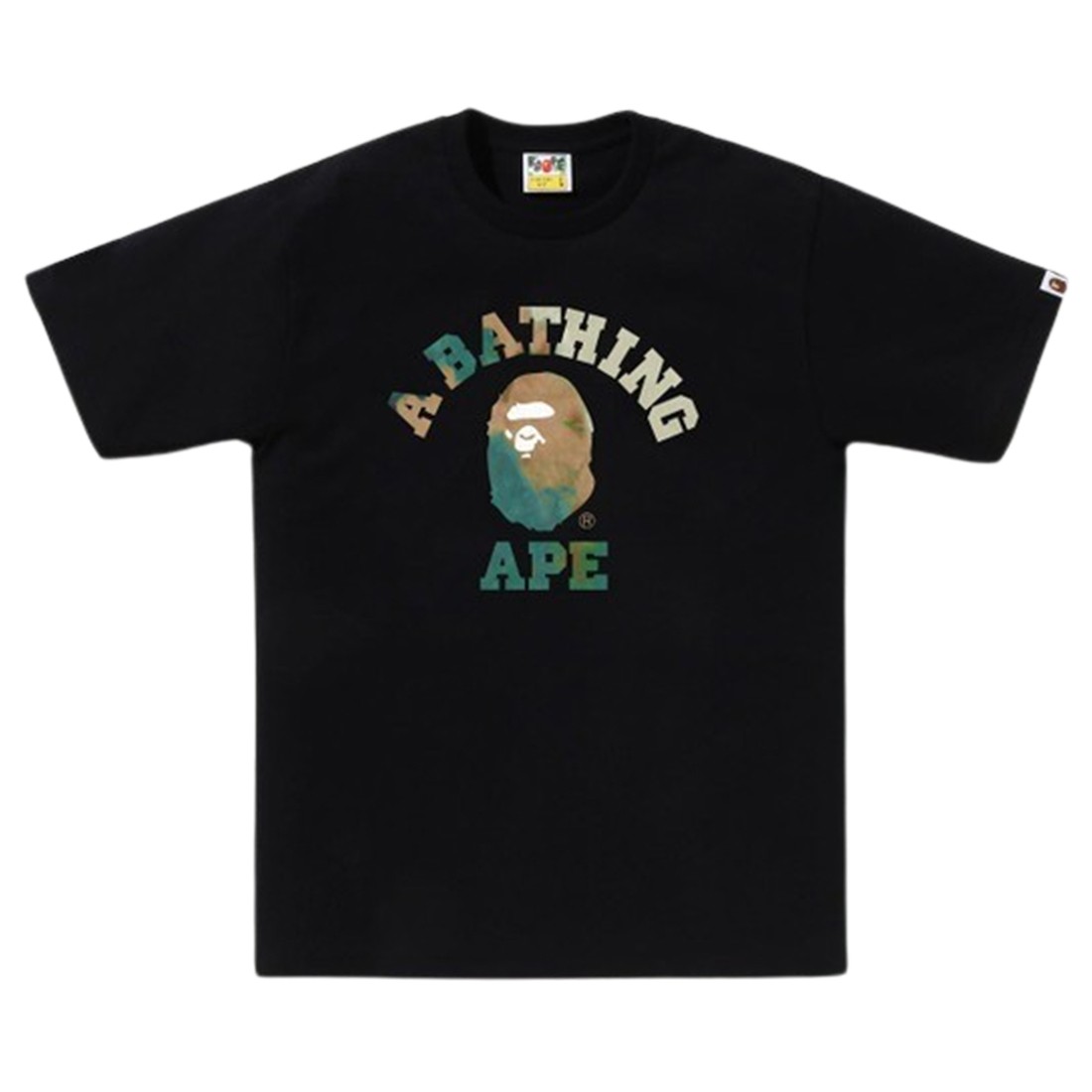 A Bathing Ape Men Tie Dye College Tee (black / beige)