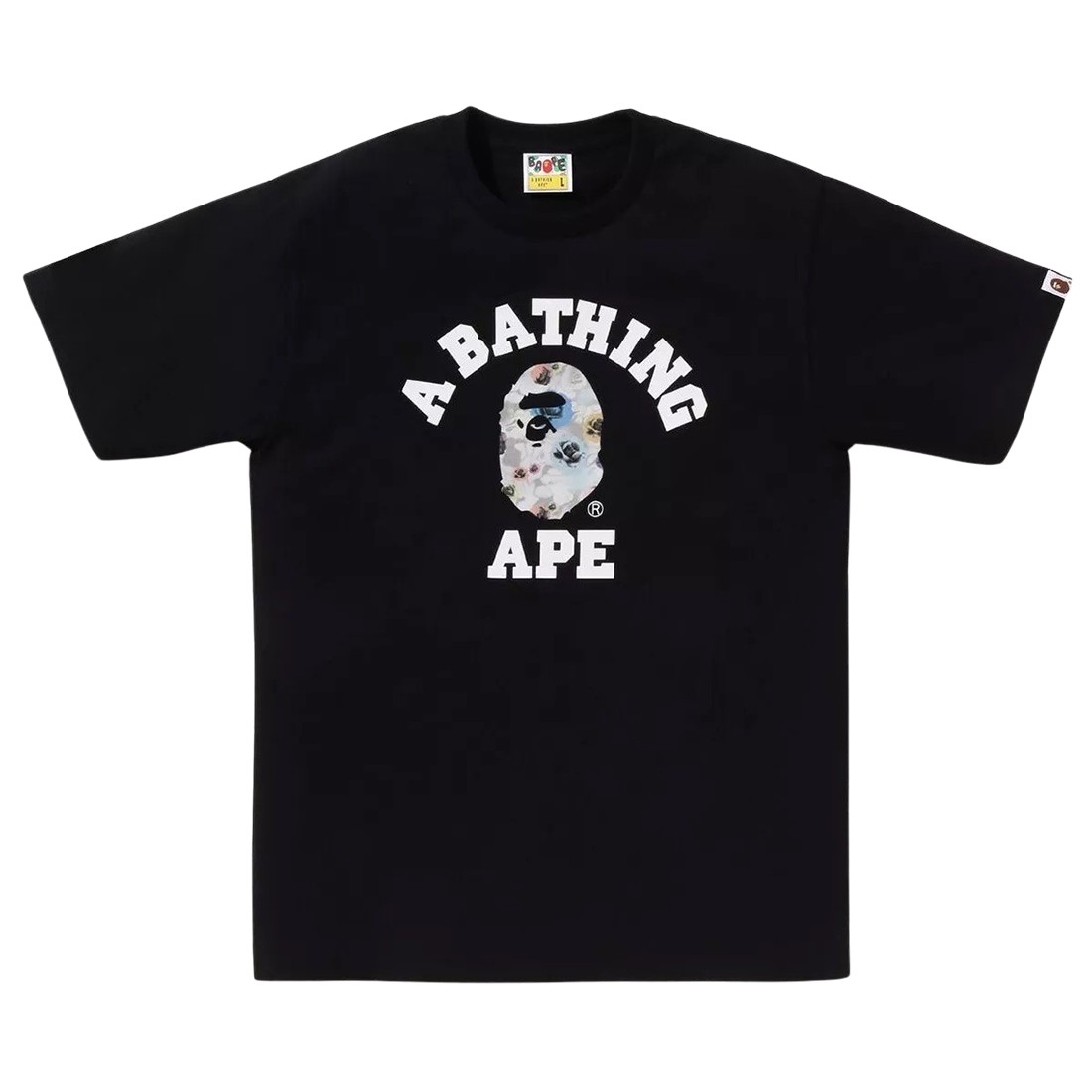 A Bathing Ape Men Floral Camo College Tee (black)