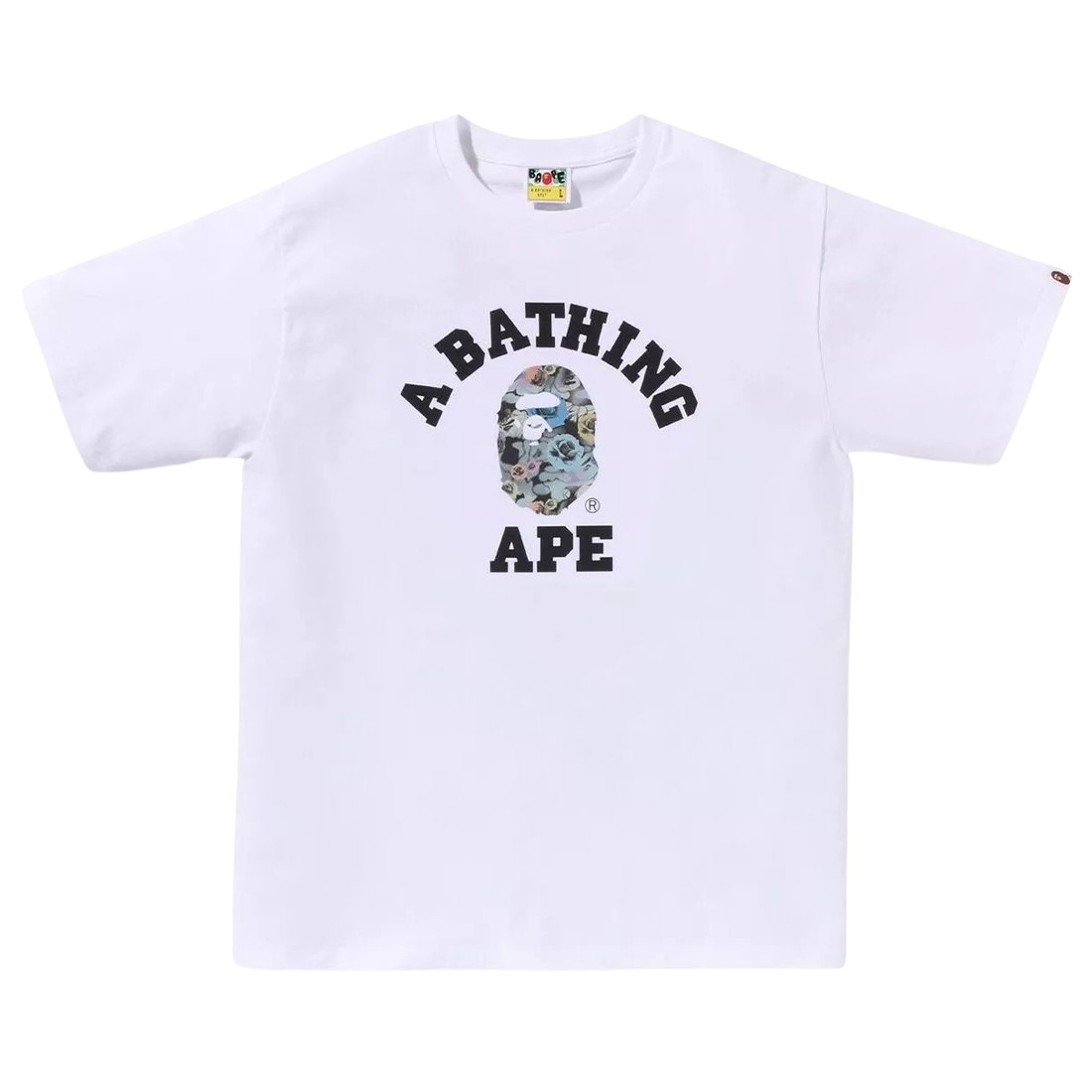 A Bathing Ape Men Floral Camo College Tee (white)