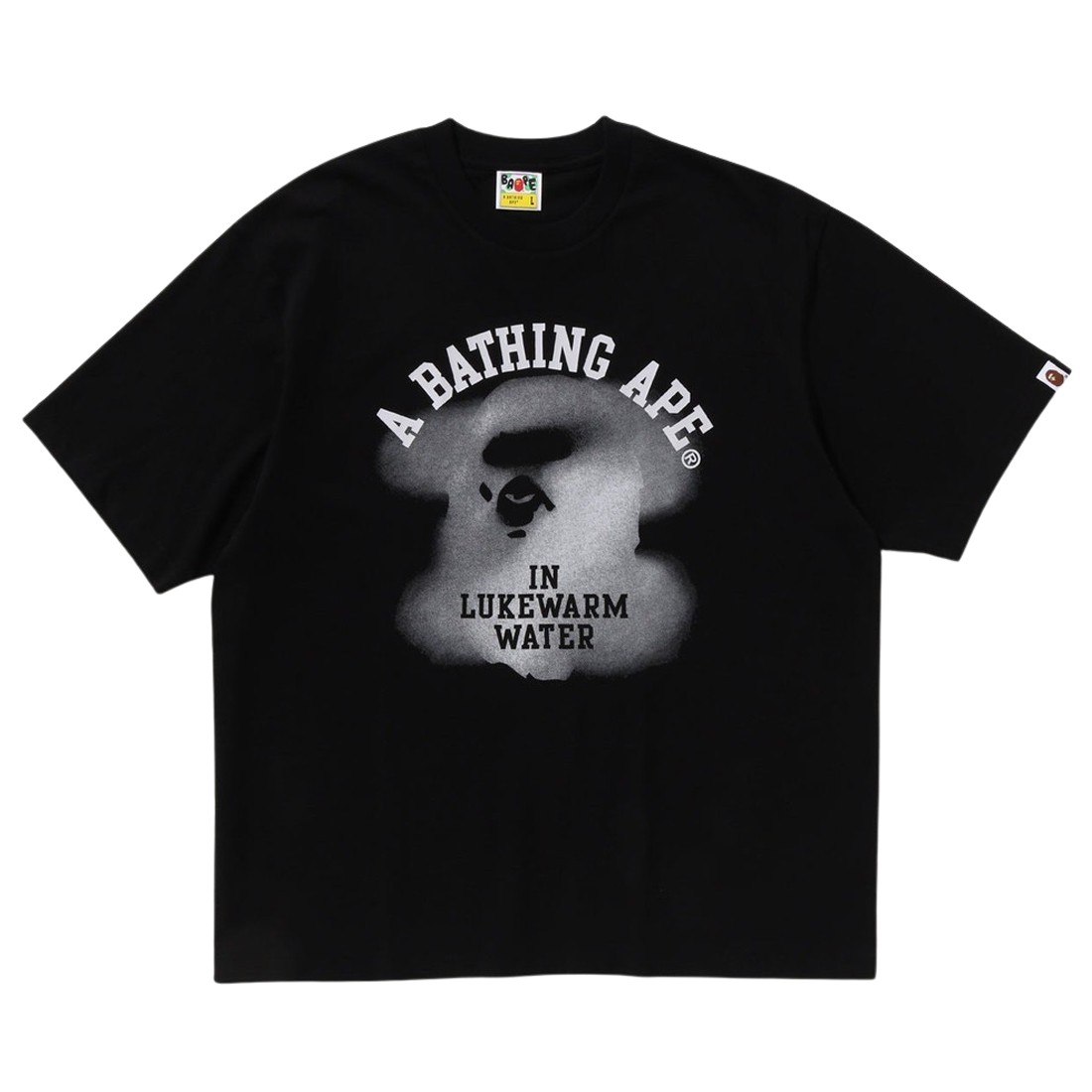 A Bathing Ape Men Water Print College Logo Relaxed Fit Tee (black)