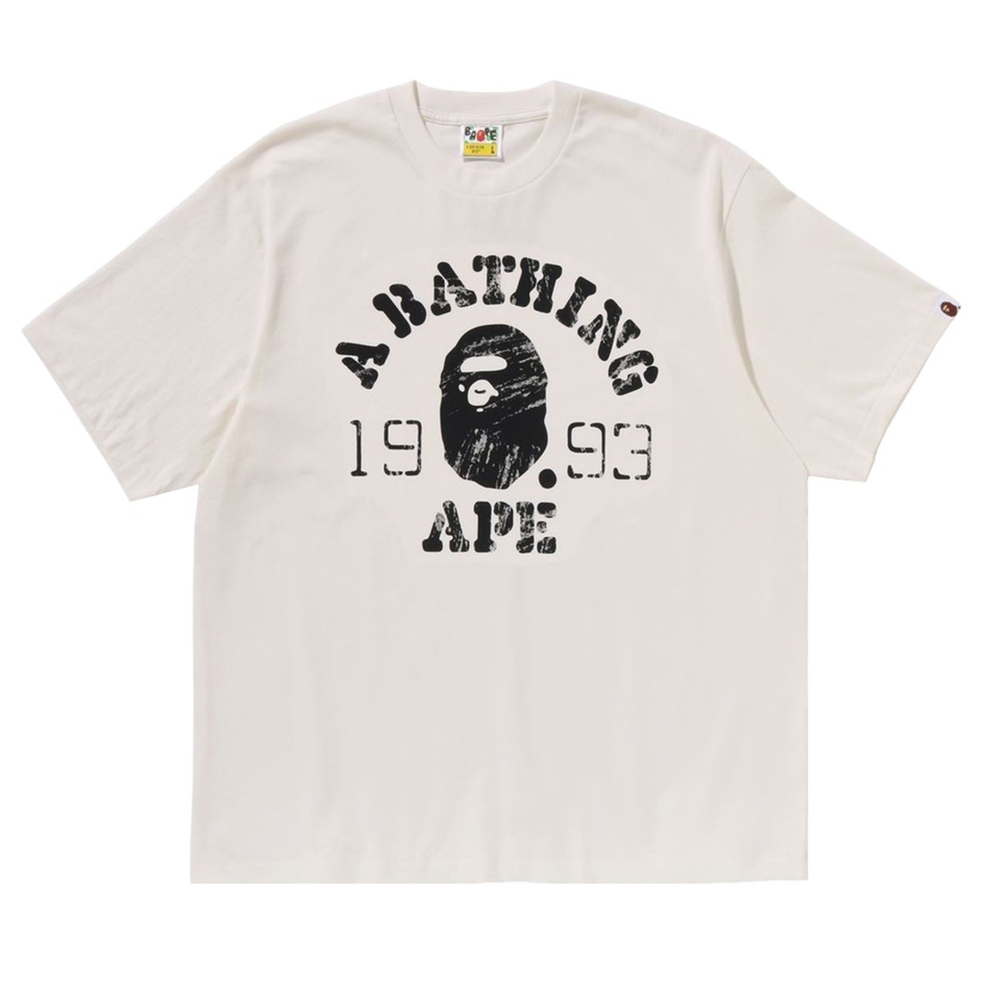 A Bathing Ape Men Screen Print College Relaxed Fit Tee (white / ivory)