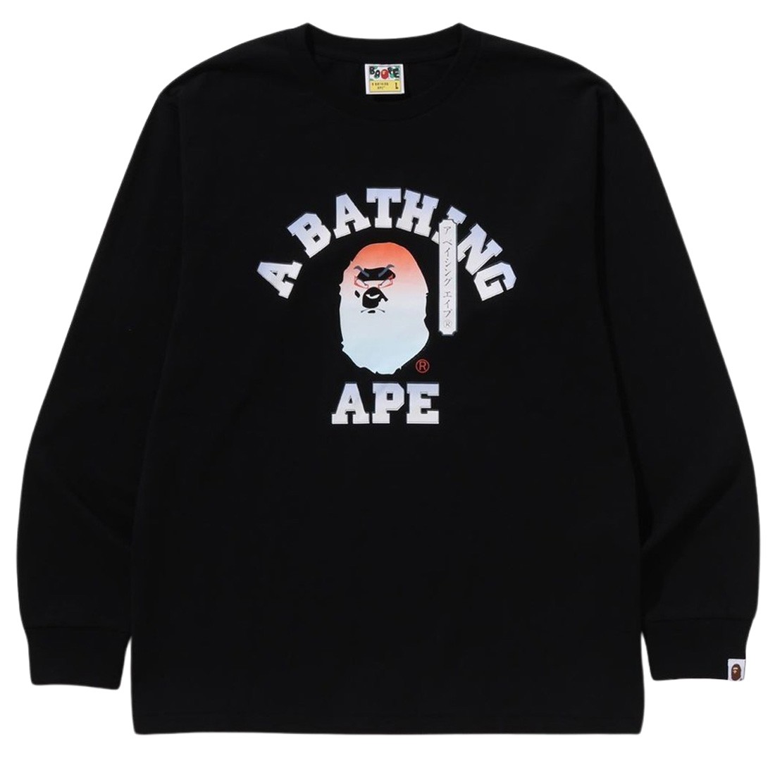 A Bathing Ape Men Kabuki Head Long Sleeve Tee (black)