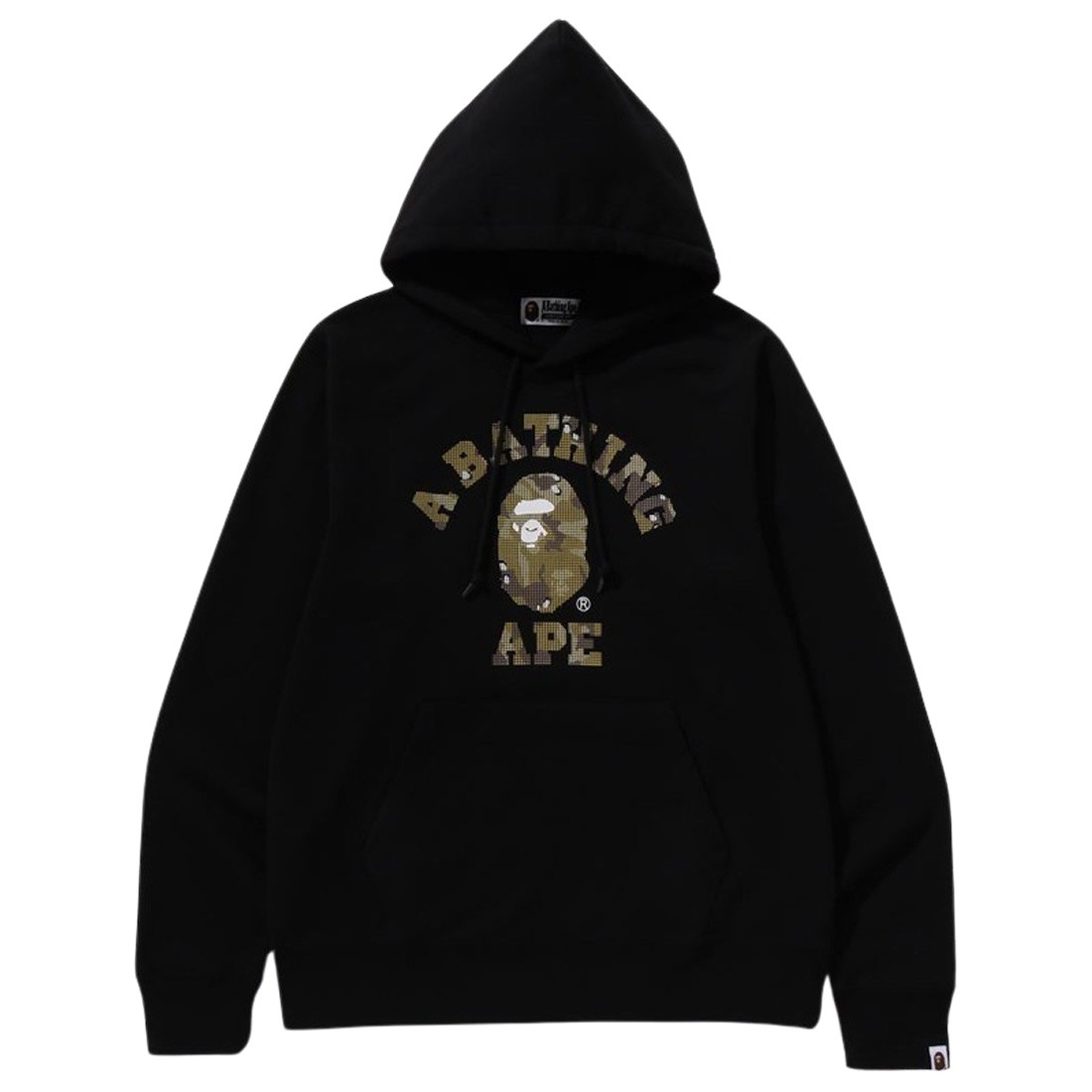 A Bathing Ape Men Bitmap College Pullover Hoodie (black)