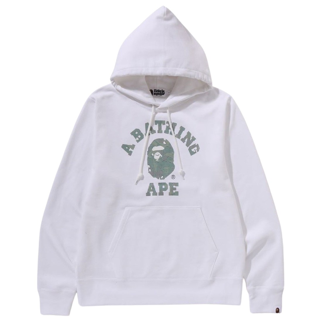 A Bathing Ape Men Bitmap College Pullover Hoodie (white)