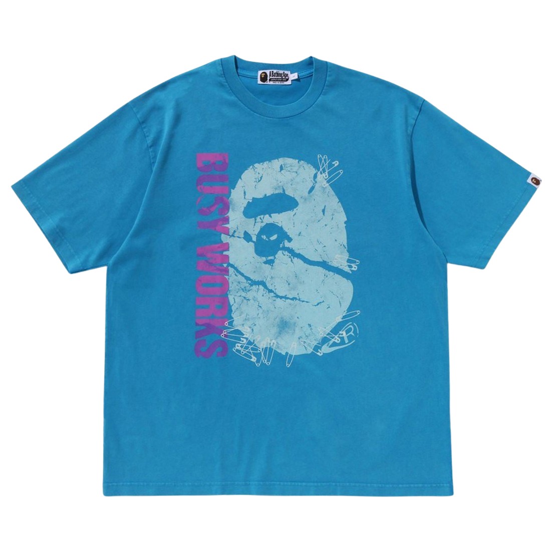 A Bathing Ape Men Garment Dye Relaxed Fit Tee (blue)