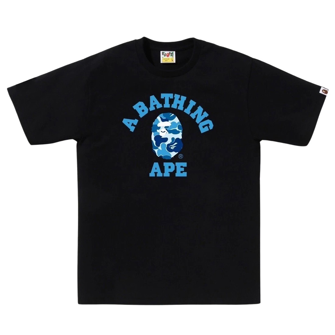 A Bathing Ape Men ABC Camo College Tee (black / blue)