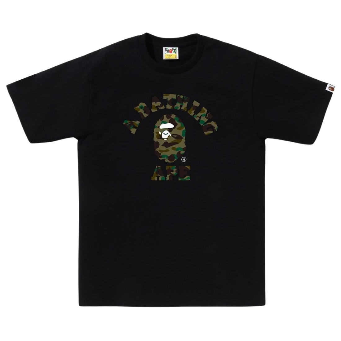 A Bathing Ape Men 1st Camo College Tee (black / green)