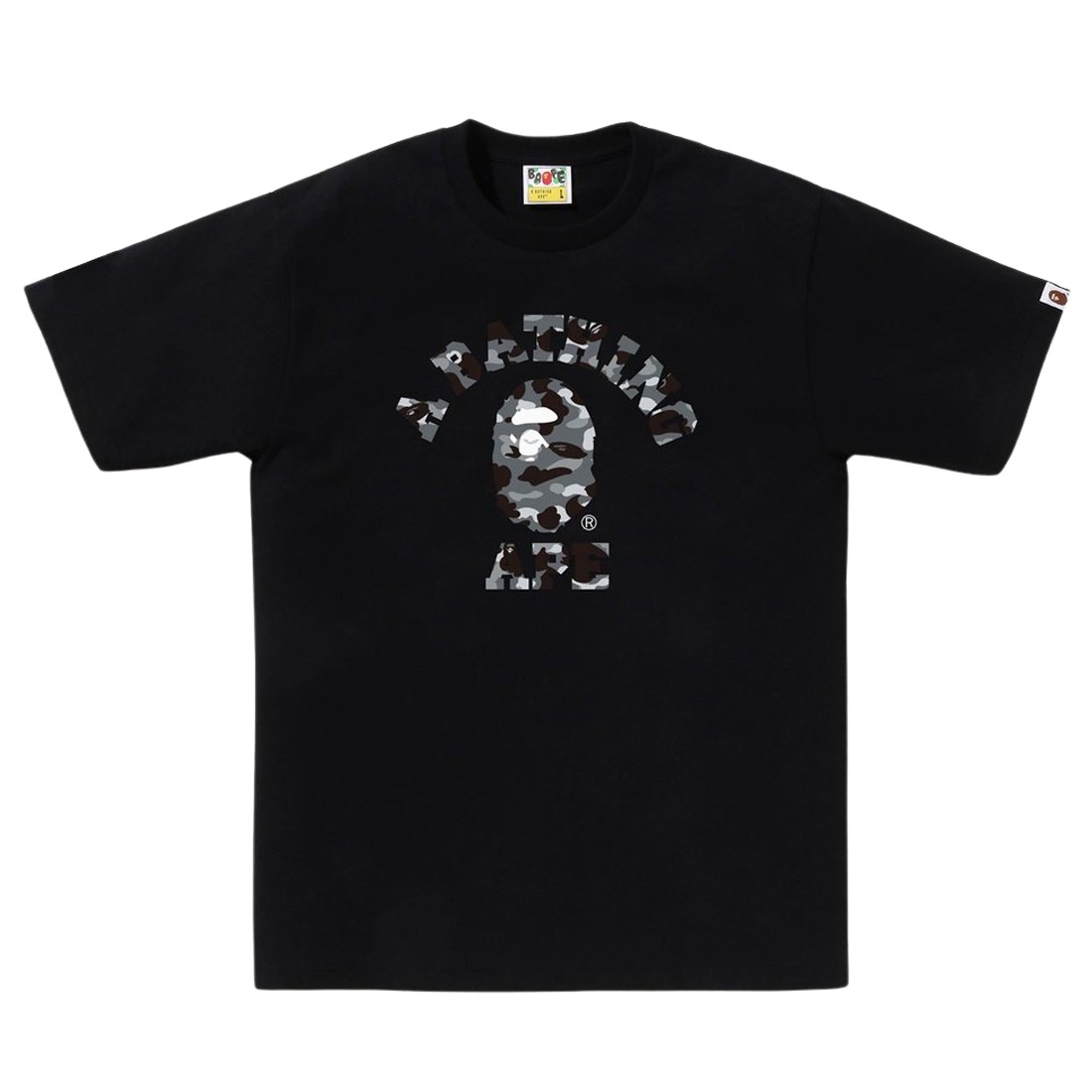 A Bathing Ape Men 1st Camo College Tee (black / gray)