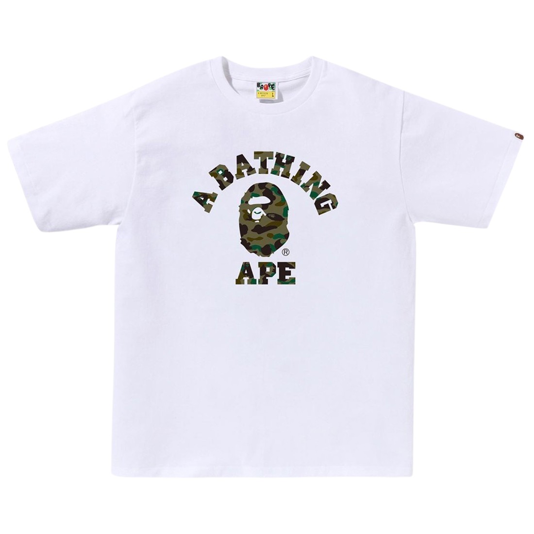 A Bathing Ape Men 1st Camo College Tee (white / green)