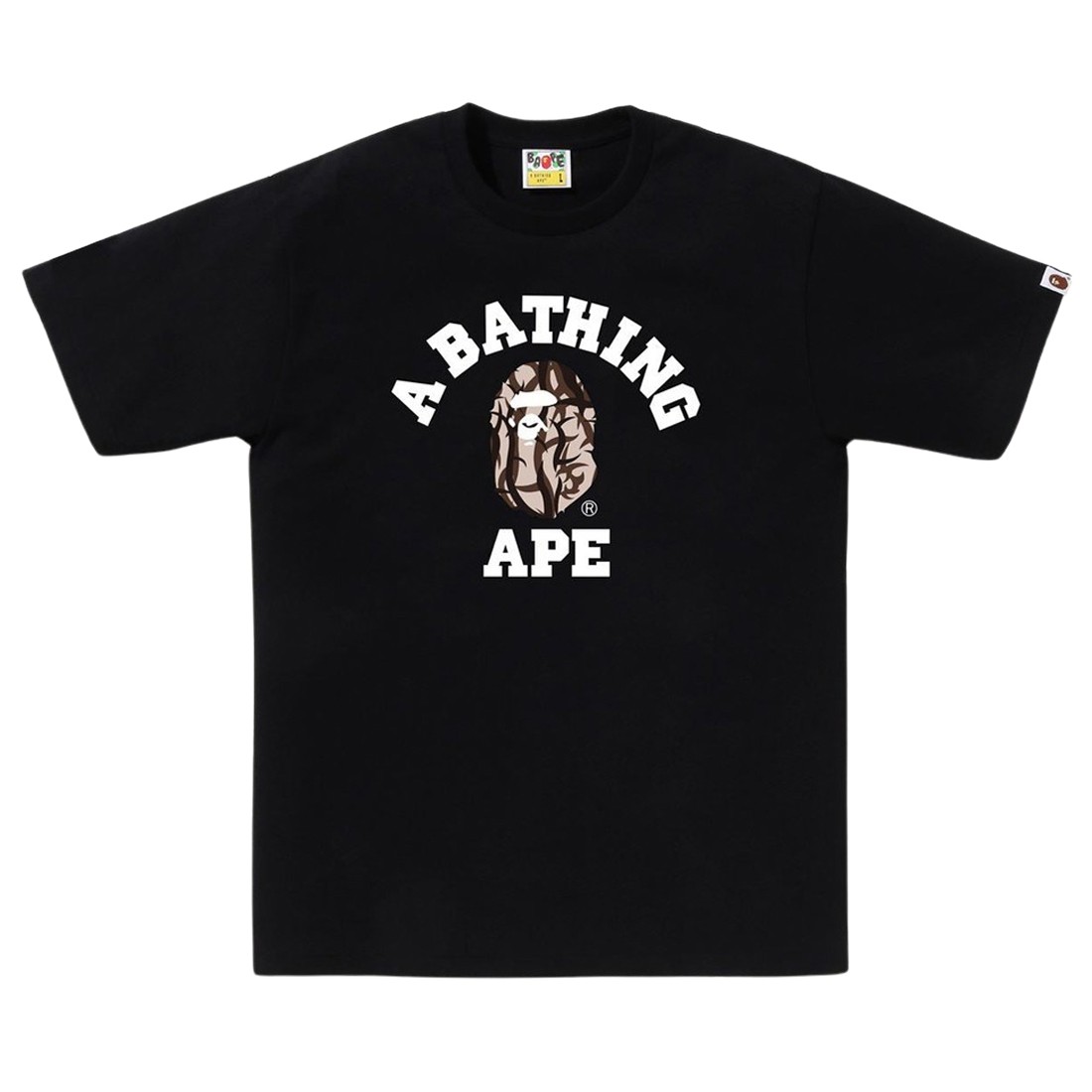 A Bathing Ape Men Trial Camo College Tee (black / beige)