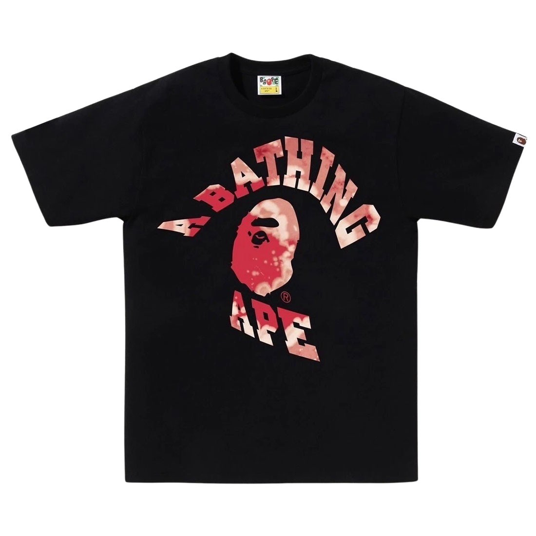 A Bathing Ape Men Tie Dye Twist College Tee (black)
