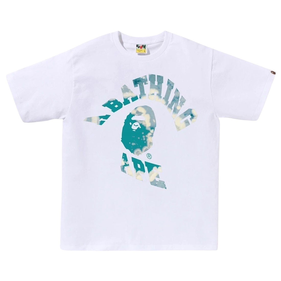 A Bathing Ape Men Tie Dye Twist College Tee (white)