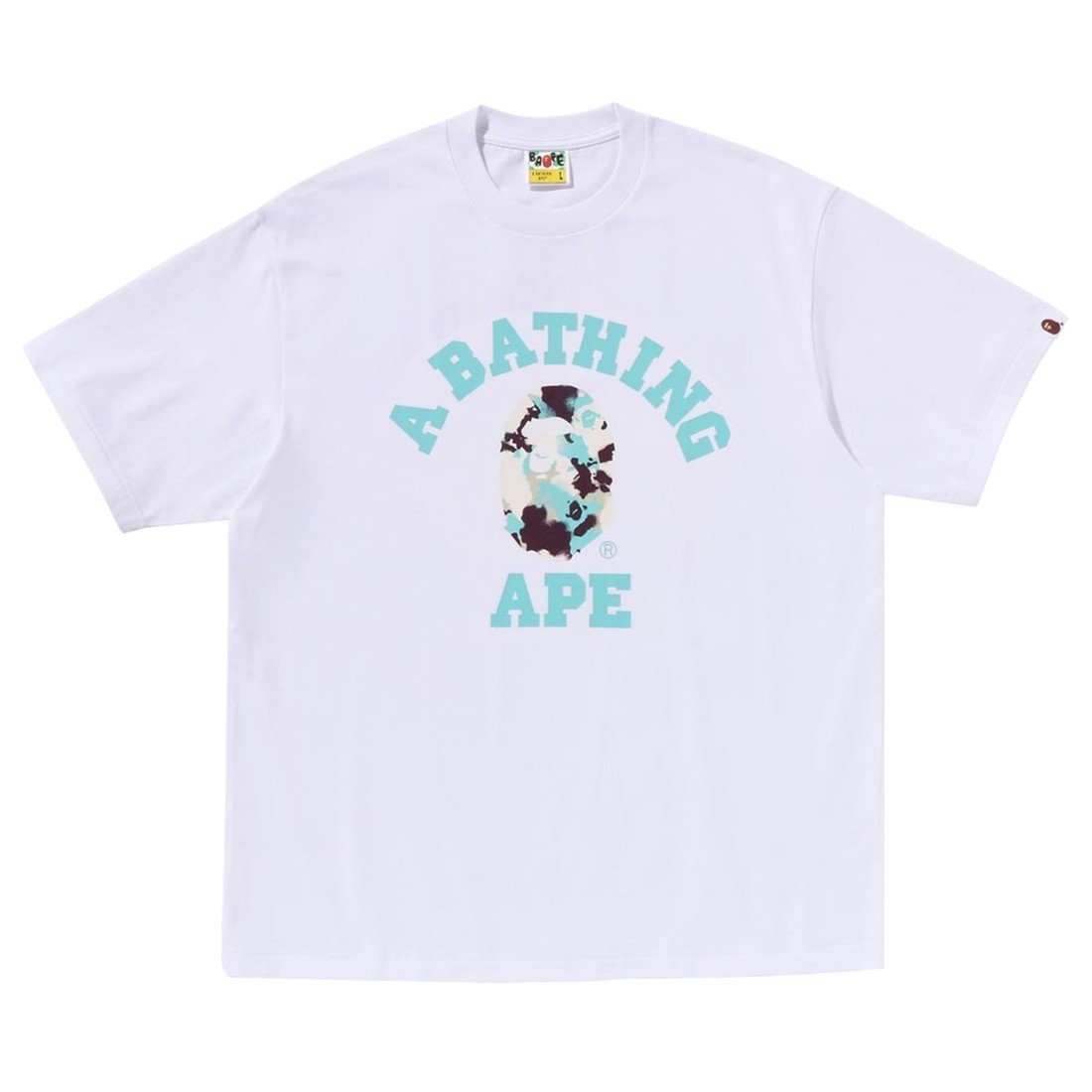 A Bathing Ape Men Map Camo College Relaxed Fit Tee (white)
