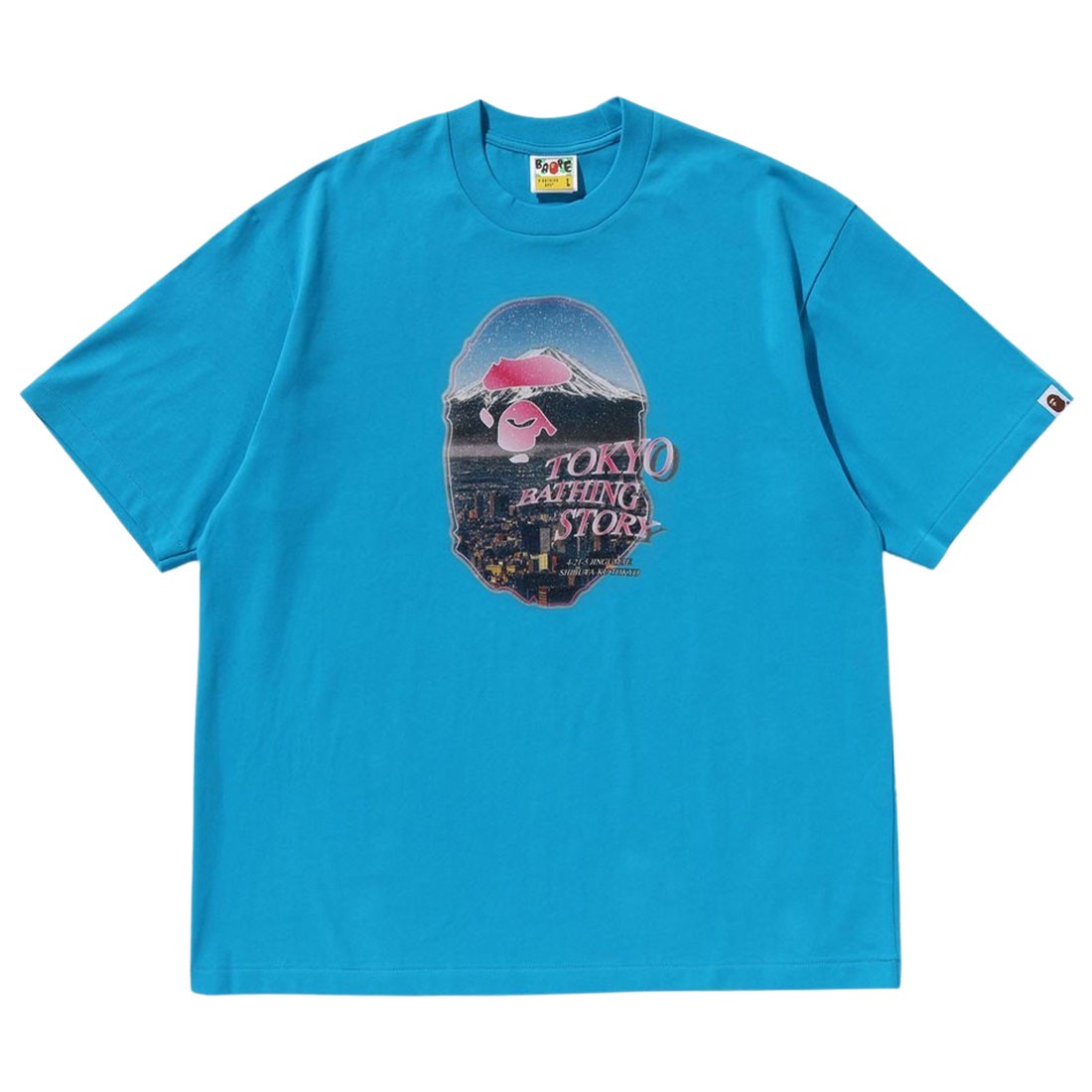 A Bathing Ape Men Cityscape Ape Head Relaxed Fit Tee (blue)