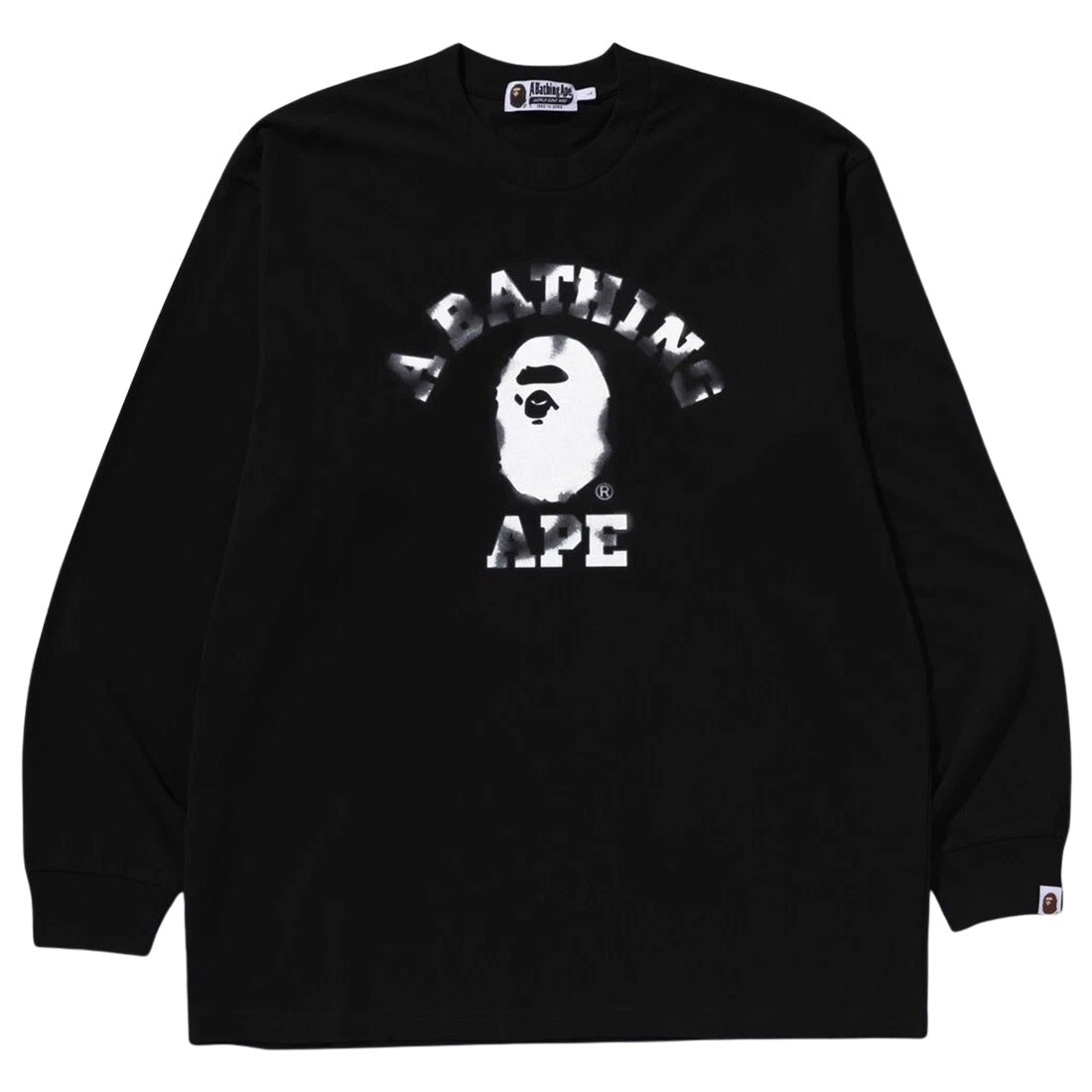 A Bathing Ape Men College Relaxed Fit Long Sleeve Tee (black)