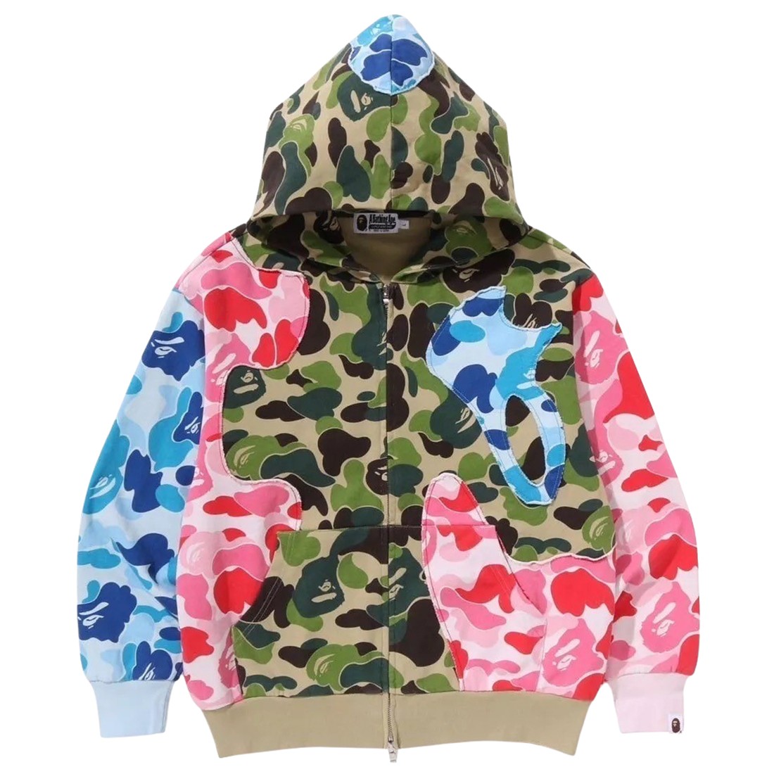 A Bathing Ape Men ABC Camo Patchwork Relaxed Fit Zip Hoodie (multi)