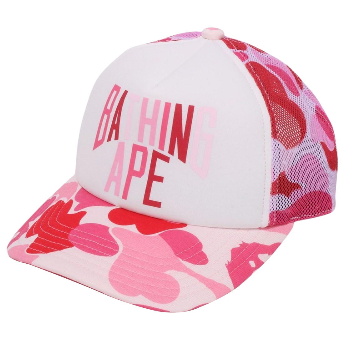 A Bathing Ape ABC Camo NYC Logo Mesh Cap (pink)