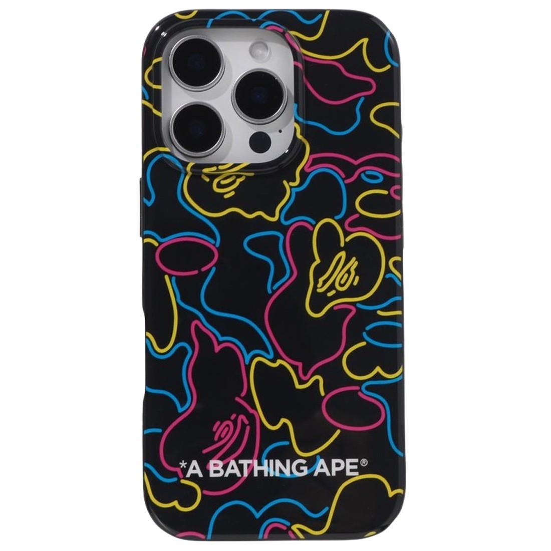 A Bathing Ape Neon Camo iPhone 16 Pro Case (black)