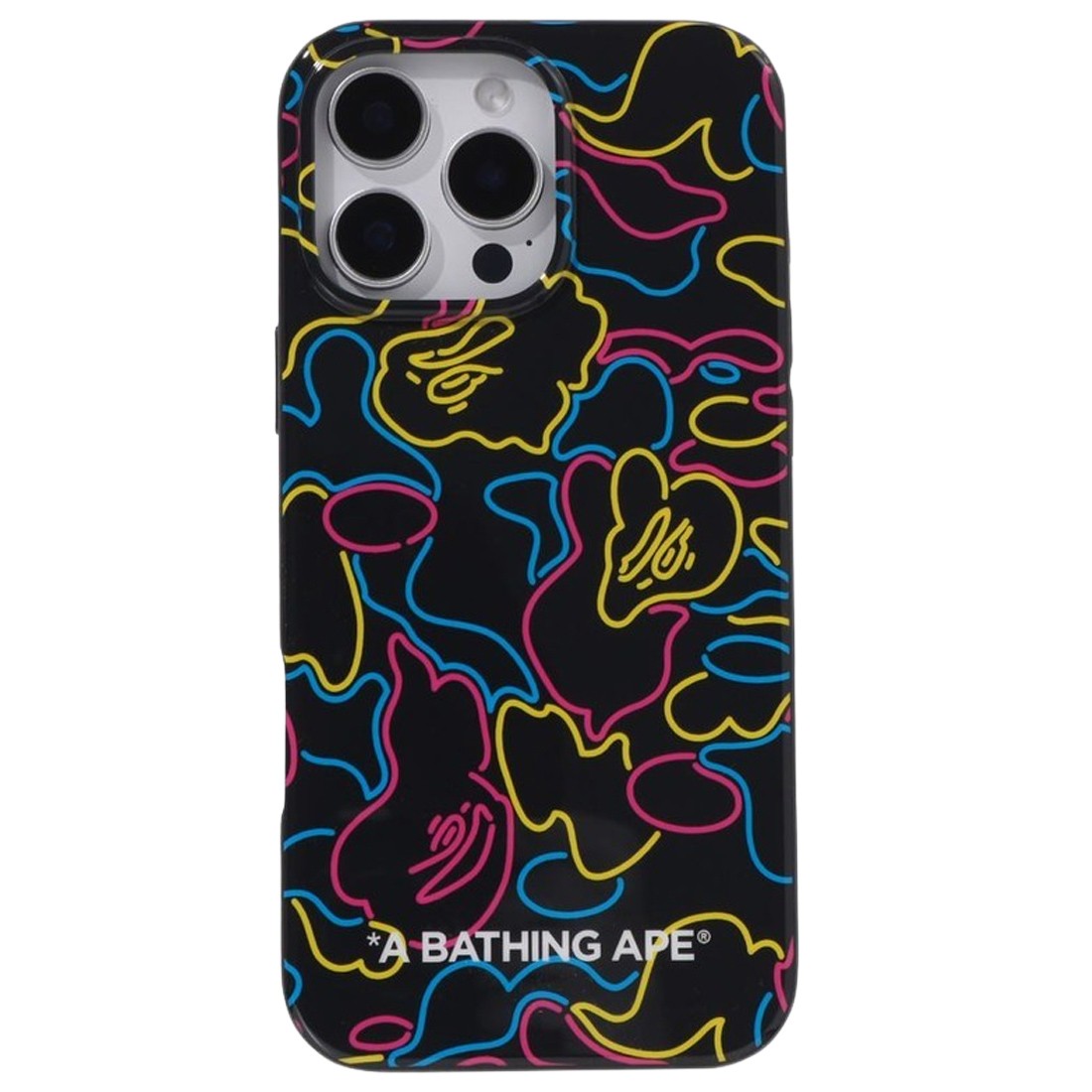 A Bathing Ape Neon Camo iPhone 16 Pro Max Case (black)