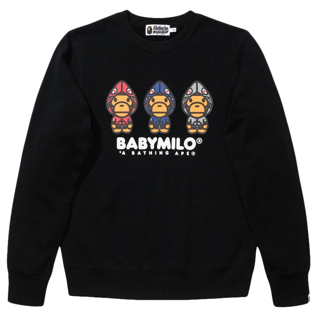 A Bathing Ape Men Milo Shark Hoodie Print Crewneck (black)