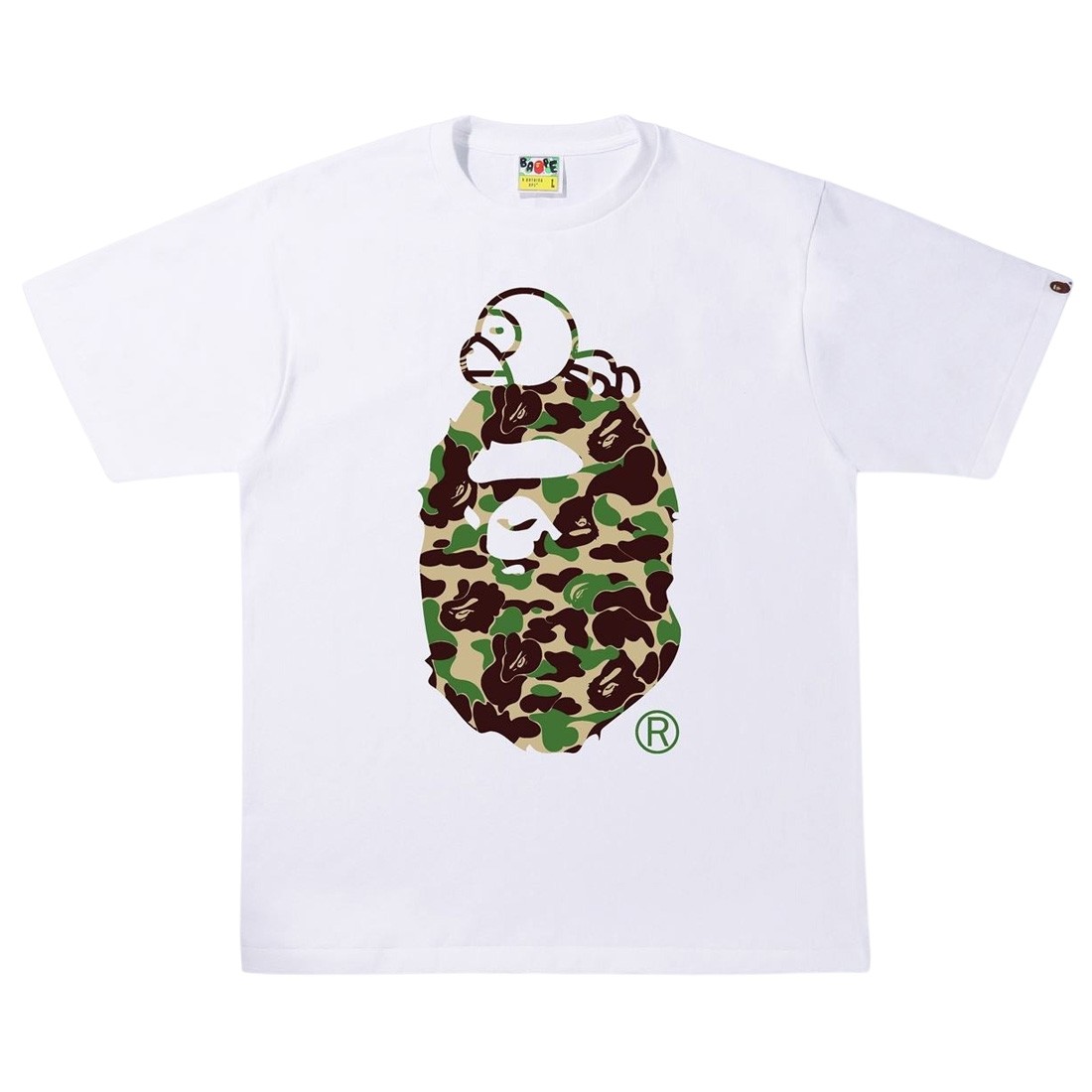 A Bathing Ape Men ABC Camo Milo On Big Ape Tee (white / green)