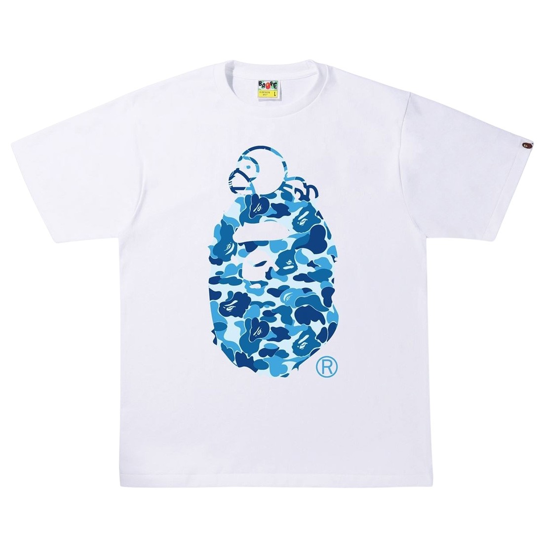 A Bathing Ape Men ABC Camo Milo On Big Ape Tee (white / blue)