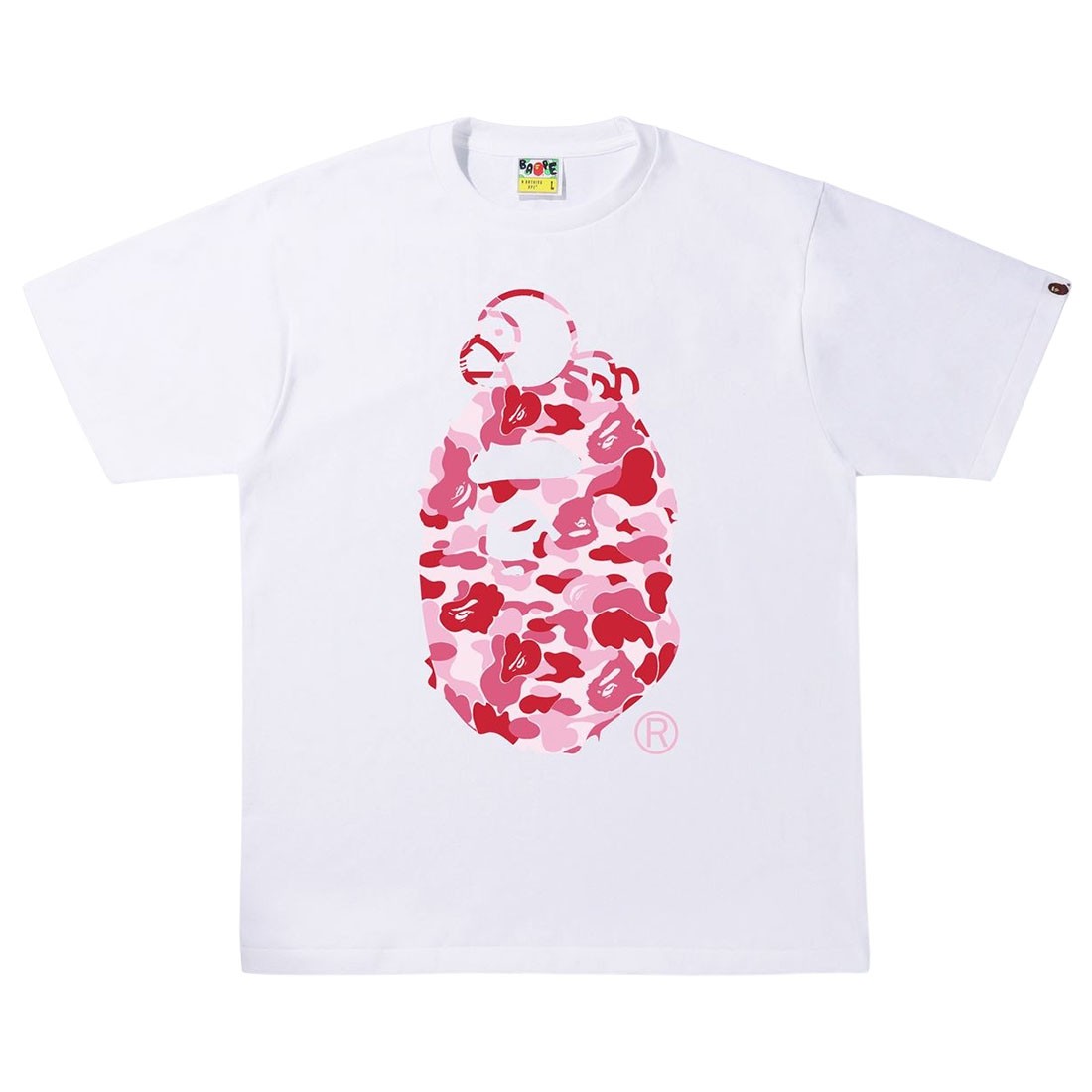 A Bathing Ape Men ABC Camo Milo On Big Ape Tee (white / pink)