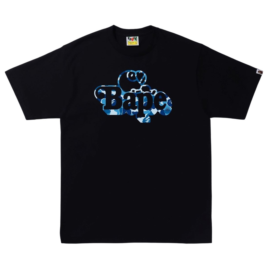 A Bathing Ape Men ABC Camo Milo On Bape Tee (black / blue)