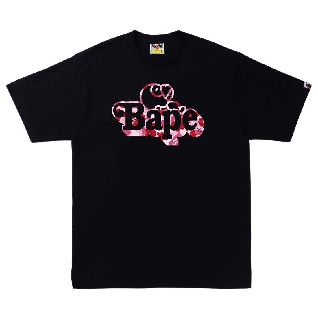 A Bathing Ape Men ABC Camo Milo On Bape Tee (black / pink)