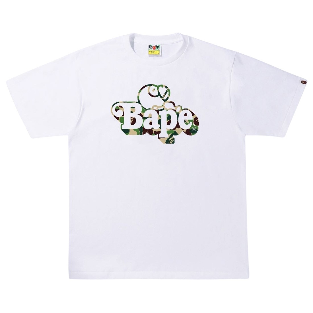 A Bathing Ape Men ABC Camo Milo On Bape Tee (white / green)