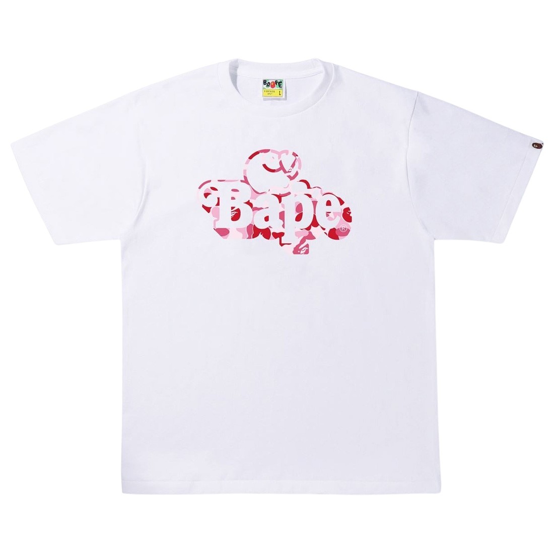 A Bathing Ape Men ABC Camo Milo On Bape Tee (white / pink)