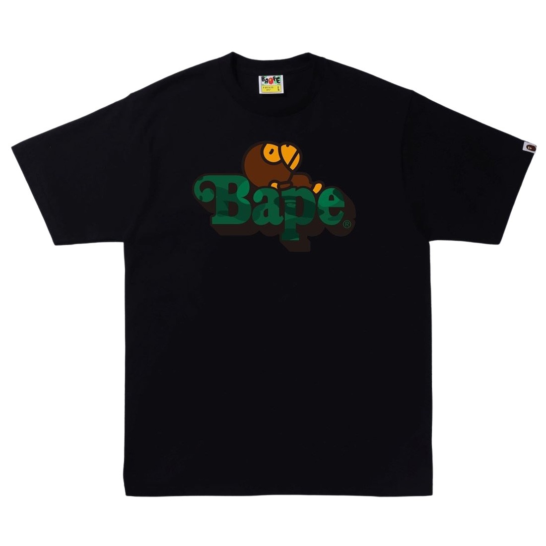 A Bathing Ape Men Color Camo C Milo On Bape Tee (black / green)