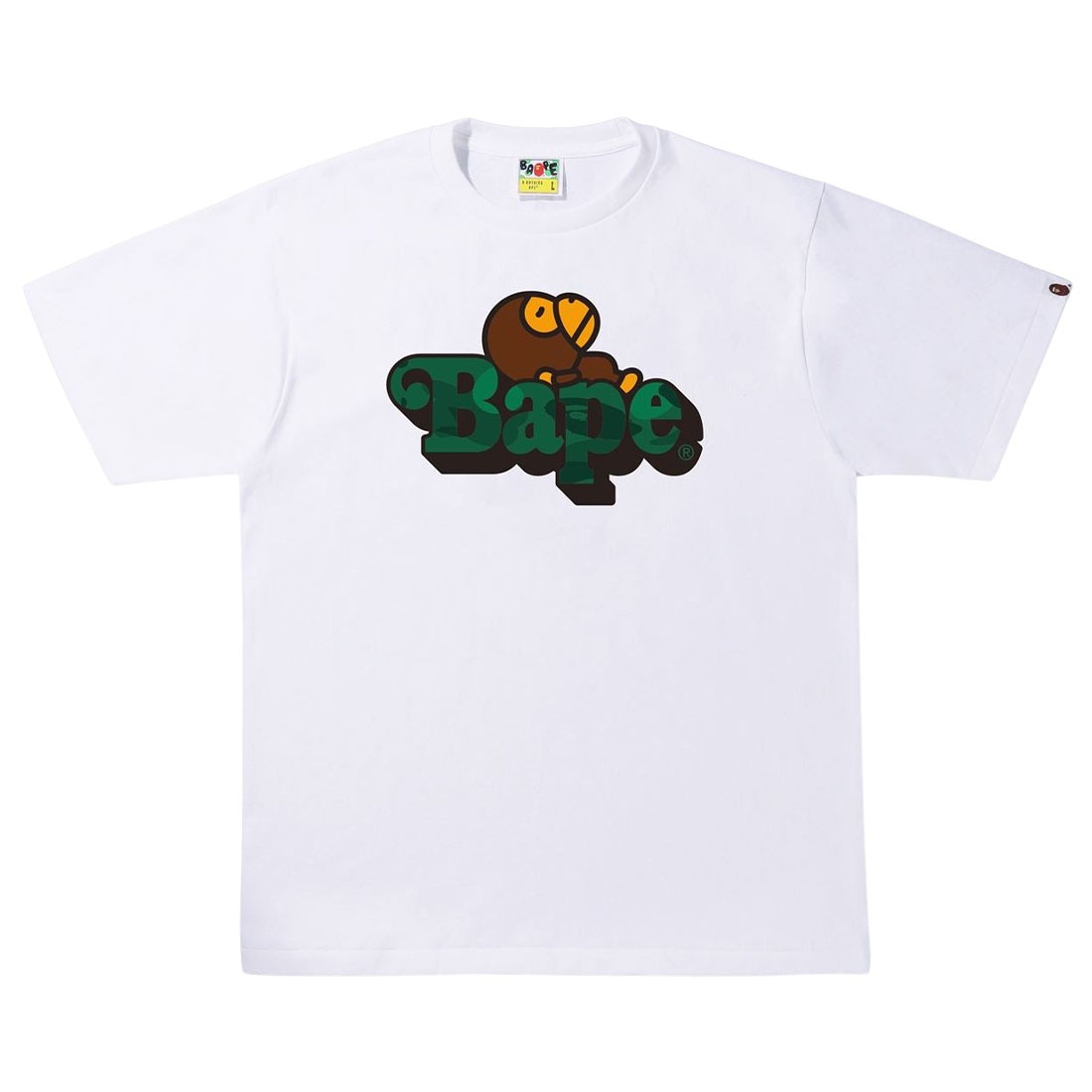 A Bathing Ape Men Color Camo C Milo On Bape Tee (white / green)
