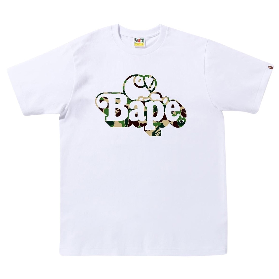 A Bathing Ape Men ABC Camo Milo On Bape Tee (white / green)