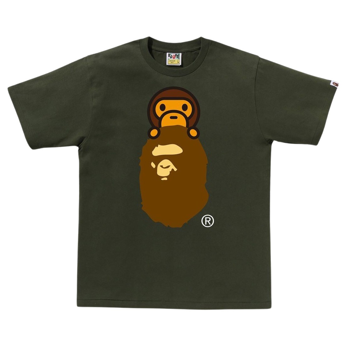 A Bathing Ape Men Milo On Ape Head Tee (olive / olive drab)