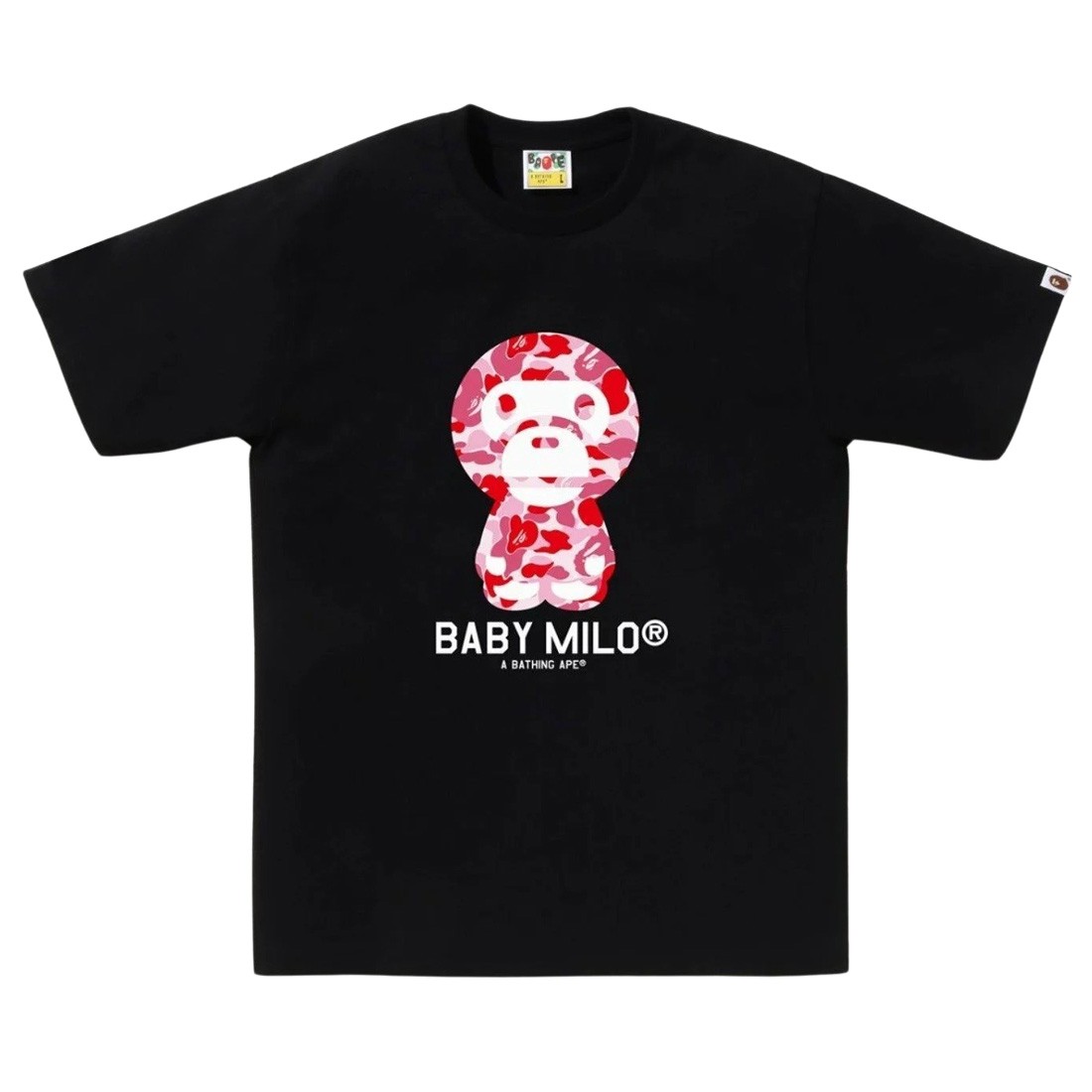 A Bathing Ape Men ABC Camo Baby Milo Tee (black / pink)