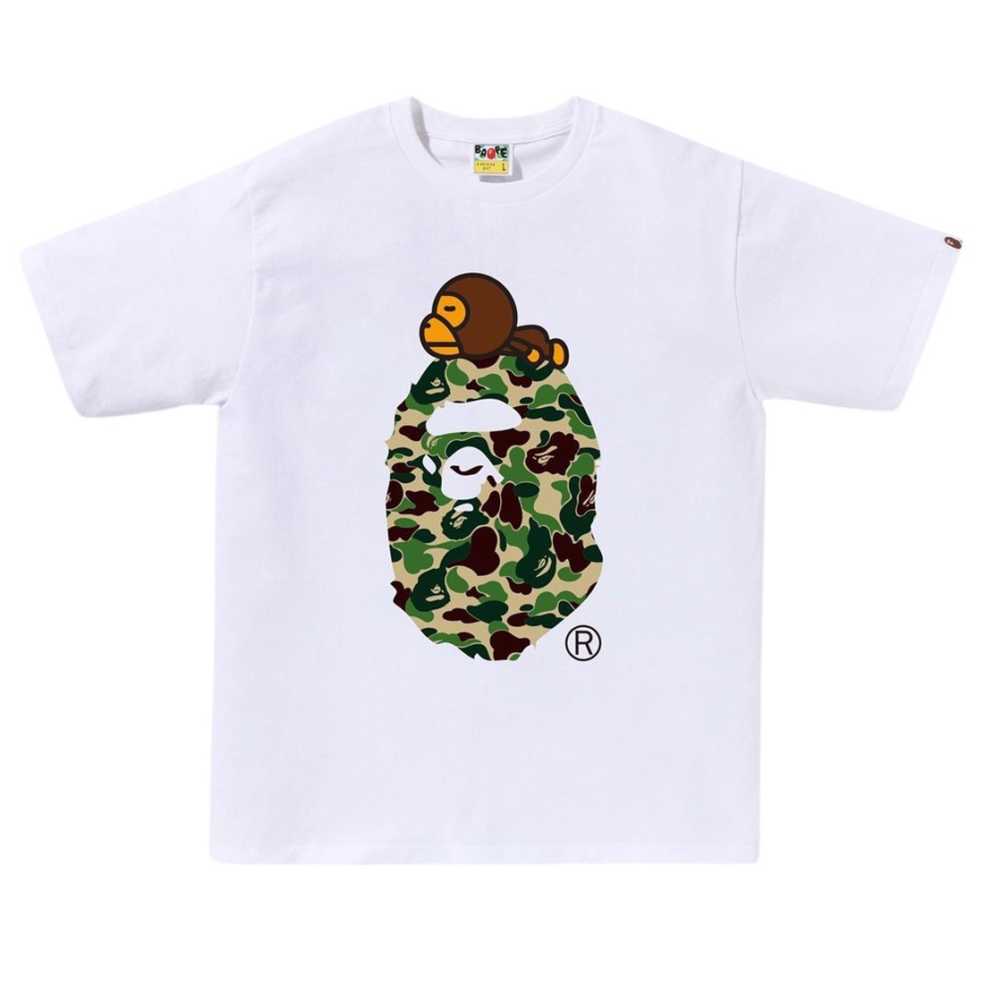 A Bathing Ape Men ABC Camo Milo On Big Ape Tee (white / green)