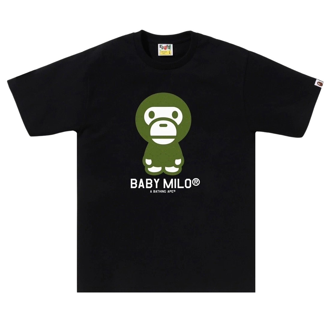 A Bathing Ape Men College Monogram Baby Milo Tee (black / green)