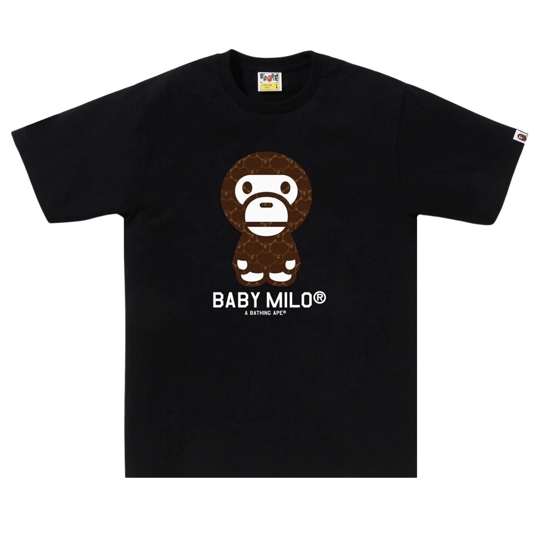 A Bathing Ape Men College Monogram Baby Milo Tee (black / brown)