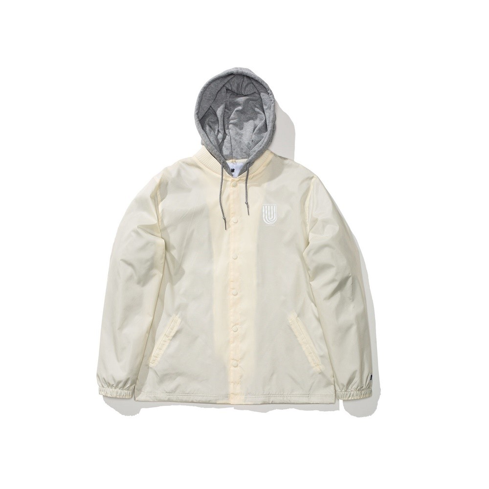 Undefeated Men Hooded Coach Jacket (white / offwhite)