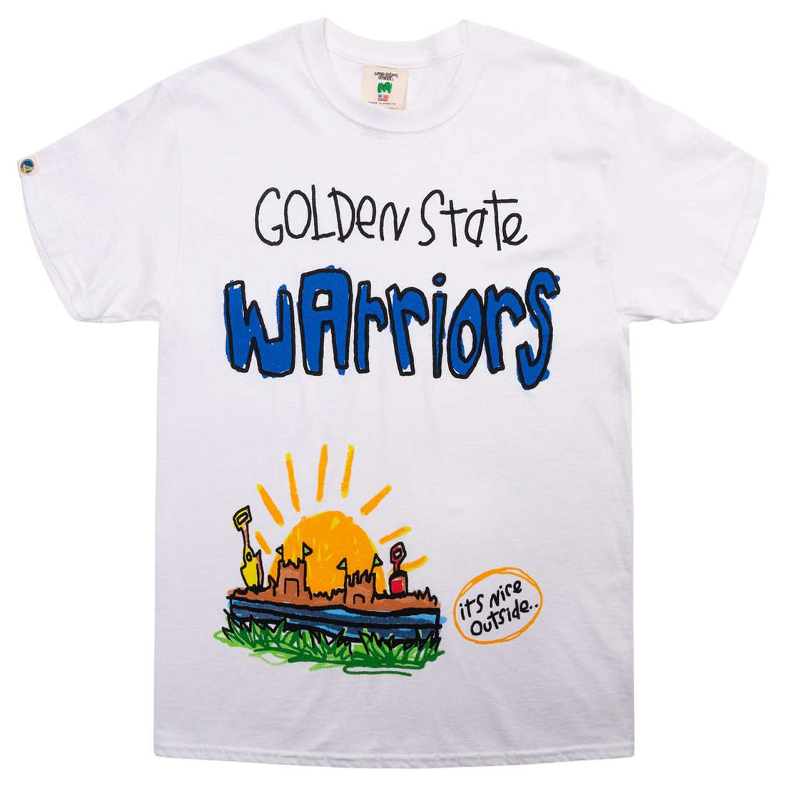After School Special x NBA Men Warriors Doodle Tee (white)