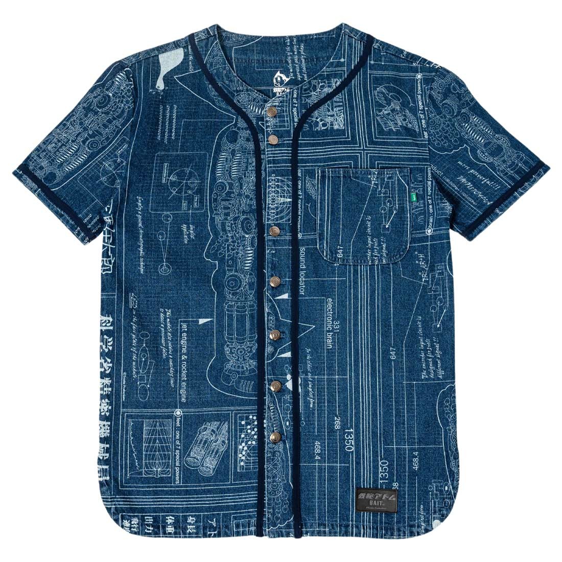 BAIT x Astro Boy Men Denim Baseball Jersey (blue)